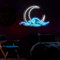 Dimmable Moonwave Neon Sun Luna Neón Luna LED Decoración de Pared Colgante Luna LED Cartel Adecuado para Sala de Juegos Fiesta de Navidad Decoración Fondo Anime Regalo (Onda Luna)