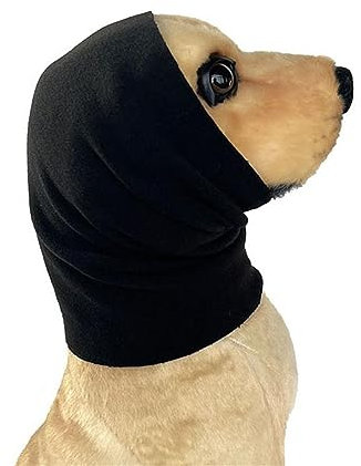 Hixingo Cache-Oreilles pour Chien Chats, Cache-Cou et Oreilles pour Chien pour Animaux Bonnet Oreilles Calmes Protection Auditive pour Chien et Chats (M,Noir)