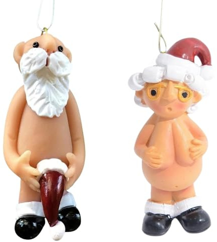 Christmas decorations,Novel and naughty naked Santa Claus,rude funny, 5CM Stocking Cap Santa Ornament