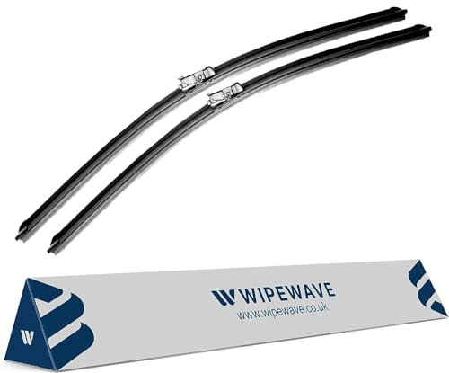 WipeWave Windscreen Wiper Blades for Fiat 500 500C 500L 2009-2023 Hatchback, Convertible, 24 14 Front Push Button Enhanced Clarity, Easy Replacement