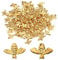 Bee Nail Art,Small Bumble Bees Nail Art Metal Bees Nail Decoration Metal Stick Gold Silver Nail Decals Manicure (Gold (100 pieces))