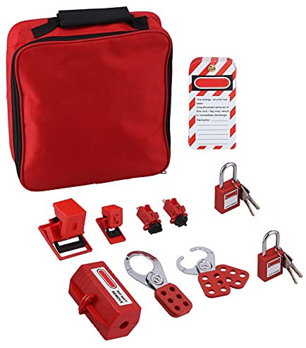 Kit di Tag di Blocco Elettrico, Lucchetti di Sicurezza Universali con Interruttore Multipolare, con Custodia, per Condizionatori, Televisori, ecc.