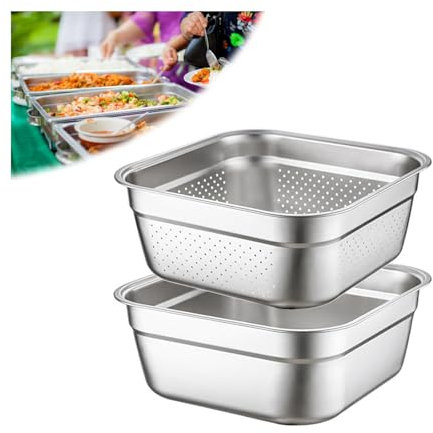 NJDQFA Zubehör Für Dampfgarer Dampfbacköfen,Edelstahl Restaurantbedarf Wiederverwendbar Dampf Hotel Wasserpfanne,Gastronormbehälter,Combination,30cm