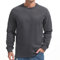 VEIISAR Men's Heavy Weight Crew Neck Long Sleeve T Shirt - Mens 100 Cotton Thick Pre Shrunk Shirts (T2L Dark Grey L)