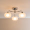 ValueLights | Chrome 3 Way Ceiling Light Fitting with Frosted Ribbed Lampshade | Close-to-Ceiling Lights, Home Décor & Improvement Essential | IP44 Bathroom