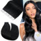 Rich Choices Tape Extensions Echthaar Tape in Extensions 40cm 20 Stück #1 Lackschwarz Haarverlängerung Echthaar Remy Seidig Gerade Invisible Tape ins Haar Extensions Natürliche Haarverdichterung