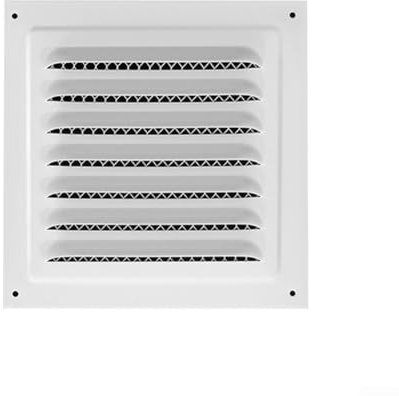 Elegante rejilla de retorno, dimensiones óptimas 15 x 15 cm, acero inoxidable de larga duración (1 unidad), color blanco