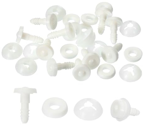 PATIKIL 15mm Puppen-Gelenke, 20er Set Kunststoff-Abnehmbare Tier-Gelenkverbinder Engage Bolt für Bärenweiche Glieder Herstellung Kopfgelenke DIY Handwerk Zubehör, Weiß