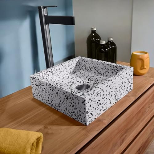 Océan Line Vasque à Poser terrazzo crème, Arlecchino Mini 30×30×10 cm