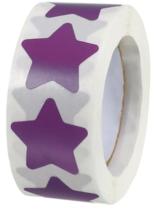 QUARKZMAN 500 Stück Sterne Aufkleber Lila, 2.5cm Selbstklebende Etiketten Aufklebe, Sterne Sticker für DIY Scrapbooking Geschenkaufkleber Grußkarten, Basteln Dekor (1 Rolle)