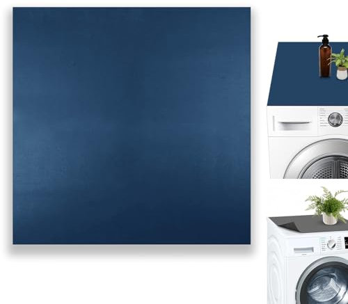 Housse de Machine à Laver, Housse de Protection pour Machine à Laver Top, Tapis de Protection pour Dessus de Machine à Laver pour Machine à Laver ou Sèche Linge Buanderie Réfrigérateur Cuisine (bleu)