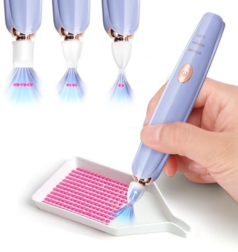 PP OPOUNT Stylo Électrique pour Peinture de Diamant avec 3 Pointe de Diamant, Stylo à Diamants avec Aspiration Puissante, 3 Niveaux Réglables, Durable et Stable