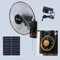 Ventilador oscilante doméstico for exteriores, de pared, solar, 5 aspas, 3 velocidades, oscilación de 90°, inclinación ajustable, alta velocidad, panel solar/adaptador de corriente