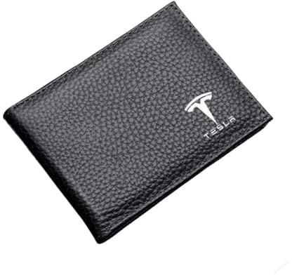FANSHIDAN Étui en Cuir pour Permis de Conduire pour Tesla Model Y 2023 2024 2025, 6 Compartiments Cartes, Étui Multi-Usage pour Permis de Conduire, Porte-Cartes de Voiture,Black