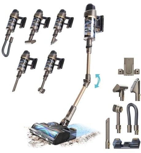 Cecotec Scopa Elettrica Senza Fili con Intelligenza Artificiale Conga Rockstar RX90 AI AquaPet Flex X-Treme. 350AW, 850W, Autonomia 100min, Spazzola Hairless Antigroviglio, Tubo Flessibile e Accessori