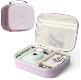 Linpr Hard Camera Storage Bag for Fujifilm Instax Mini 12/11/9/90, Purple | Compatible with EVO/SQ1/SQ40 Models, Portable Instant Camera Case for Film and Accessories, Travel Camera Organizer