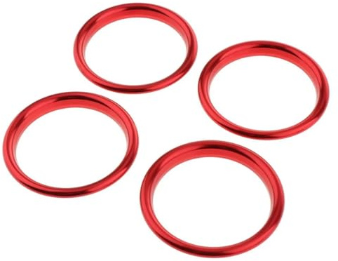 Auto Lüftungsschlitz Dekoration Klimaanlage Vent Outlet Rahmen Abdeckung Trim AC Aufkleber Dashboard Ring Auto Zubehör Außen Kompatibel Mit A3 Für 8V(Red)