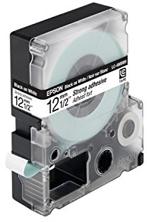 EPSON Schriftband LC4WBW9 selbstklebend schwarz auf weiss 12mm fuer Label Works 900P, LW300,LW400