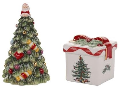 Spode Christmas Tree Tree Salt and Pepper Gift Box Set, Gold