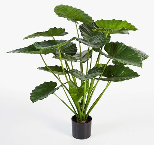 artplants.de Kunstpflanze Alocasia Calidora SALONI, 19 Blätter, grün, 95cm | Künstliche Zimmerpflanzen