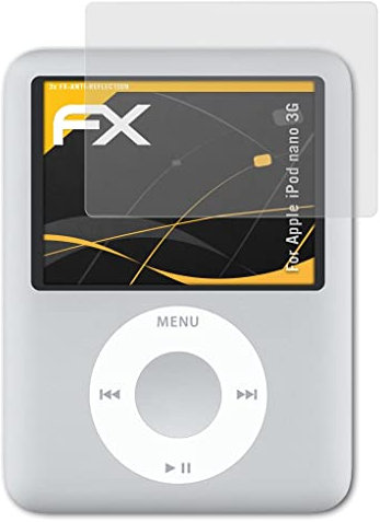 atFoliX Película Protectora compatible con Apple iPod nano 3G Lámina Protectora de Pantalla, antirreflejos y amortiguadores FX Protector Película (3X)