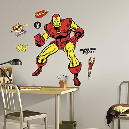 RoomMates Classic Iron Man Comic Peel and Stick Giant Wall Decals