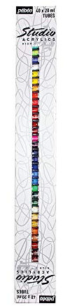 Pébéo Studio 833441 - Lote de 40 Tubos de Pintura acrílica (20 ml), Multicolor