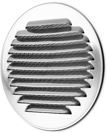 calimaero® WSGR Wetterschutzgitter 100 mm Lüftungsgitter mit Insektenschutz (Lochmaß 2x2mm) / Aluguss/rund/silber