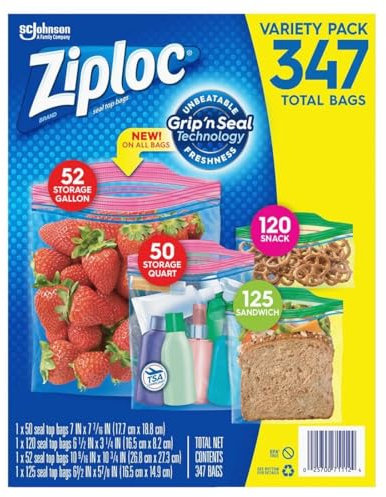 Ziploc Storage Bags (347 Pack - Variety)