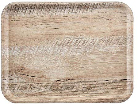 Cambro Wood Grain Tray Madeira - 330x430mm Light Oak | Water-resistant textured wood grain finish offers a reliable grip and prevents slips during busy meal services.