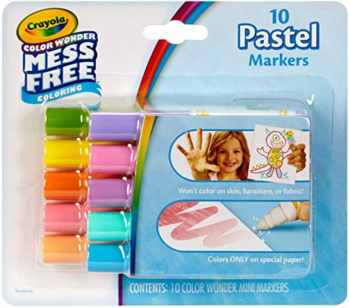 CRAYOLA Color Wonder Lot de 10 marqueurs pastel, assortiment de 10