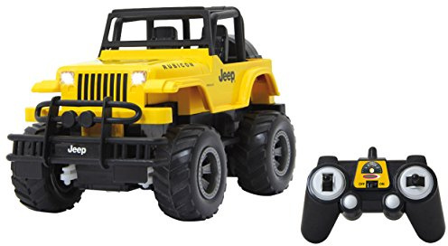 JAMARA 405124 Jeep Wrangler Rubicon 1:18, 2,4GHz – Gummibereifung, Spur einstellbar, Fahrzeug, Gelb