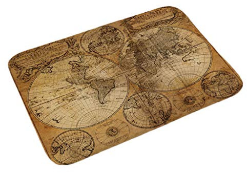 Nunbee Fußmatte Kartendruck Designe Anti Rutsch Unterlage Wasseraufnahme Teppich Praktische Schmutzfangmatte Haustür Flur Innenbereich Aussen Lustig, Karte 5 40 * 60cm