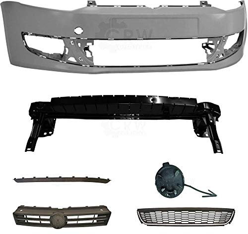 Set Kit Stoßstange vorne grundiert +Träger+Zubehör für VW Polo 6R Bj. 09-14