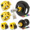 C.P.Sports Dumbbell Clasps 25 mm, 28 mm, 30 mm, 50 mm for Barbell Bars, Dumbbell Bars, Barbell Collar, Quick and Secure Clamp 1 Pair Dumbbell Clasp, G36+G36-1, yellow, 28mm