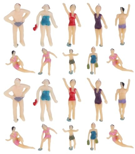 Healifty Modello Miniatura Uomo Costume da Bagno 1:75 1:100 Figure in Plastica per Diorama Spiaggia Micro Paesaggio Accessori per Modellismo E Costruzione