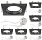 ledscom.de 6 Stück Deckeneinbaurahmen RIR Einbaurahmen schwarz matt eckig (LED/Halogen/GU10/MR16/PAR16/50mm) inkl. GU10 Fassung