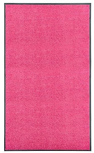 vidaXL Paillasson Lavable Tapis de Couloir Paillasson d'Entrée Tapis de Porte Tapis de Bienvenue Intérieur Extérieur Antidérapant Rose 90x150 cm