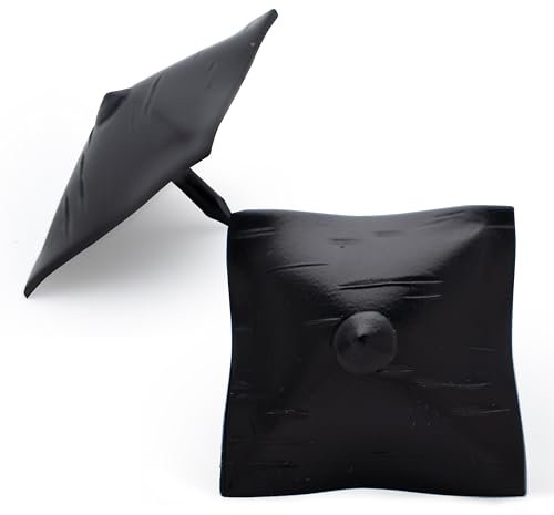 Clavos - Clavos decorativos para uso exterior/interior | Cabeza de clavo pirámide de 1.5 pulgadas, serie de puertas de granero de Borderland Rustic Hardware | Negro | Paquete de 100 unidades