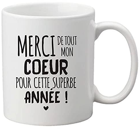 Mug céramique imprimé citation merci pour cette superbe année ref 2824