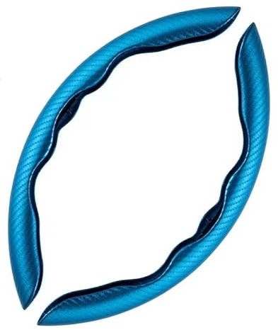 DOMENICA Cubierta de Volante de Fibra de Carbono Universal para Coche 36-40cm Deportivo Antideslizante Ultraligero (Azul)