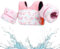 HeySplash Chaleco de Natación para Bebé, Manguitos Flotantes Entrenamiento para Nadar Flotador de Brazos con Correa Ajustable Hebilla Segura para Niños de 14-30kg, Ballena Rosa