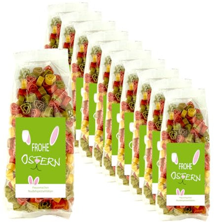 10x 250 gr. Nudeln Motiv: Frohe Ostern/Geschenk/Kundengeschenk/Gastgeschenk