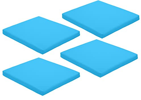 Gardenista Stuhlkissen 44 x 50 x 5 cm - Polsterauflage Auflage für Stühle/Rattanstühle Stuhlauflage mit Schleifenbändern -Wasserresistent Indoor Outdoor Sitzkissen für Gartenstuhl (Türkis, 4)