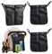 YOLENDAR 4 Stück Baby-Kinderwagen-Tasche, schwarzer Kinderwagen-Organizer, 2 Aufbewahrungstaschen, Netzstoff vorne, für Flaschen, Regenschirm, Windel, abnehmbare Gurte, passend für jeden Kinderwagen