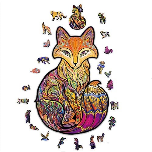 ACROPAQ PUZA3F Fuchs Wooden, Holzpuzzle, Holz, Puzzle Erwachsene, A3-200 Teile, 420 x 297 mm