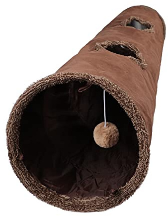 Katzentunnel Spielzeug 30,5 cm Durchmesser Katzen Spieltunnel Indoor Wildleder Haustier Spielzeug Faltbar Groß Katze Tube Tunnel mit Blickloch für Kätzchen Welpen Hunde Kaninchen und Kleintiere