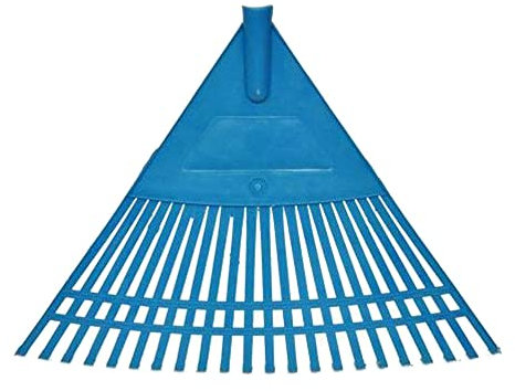 Plastic Garden Rake for Leaves, Lawn, Hay, 55 cm / 21.65 in with 22 Tins, Ideal Gardening Tool (No Handle)