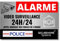 SecureHome Systems - Lot de 8 autocollants fond effet alu dissuasifs vol 8,5x5,5cm - Alarme + Video surveillance - Haute qualité, résistance pluie et UV