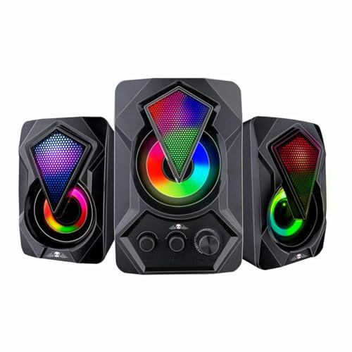 No Fear Lautsprecher Set - 3 Stück - Leuchtend - USB-Anschluss - Bluetooth/Aux - Schwarz